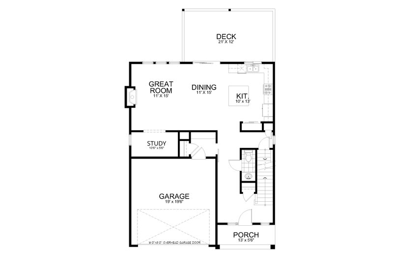 Architectural House Design - Floor Plan - Main Floor for Craftsman House Plan #112-223 - 3 bed, 2.5 bath