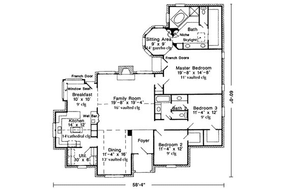 Floor Plan - Main Floor for European House Plan #410-378 - 3 bed, 2 bath