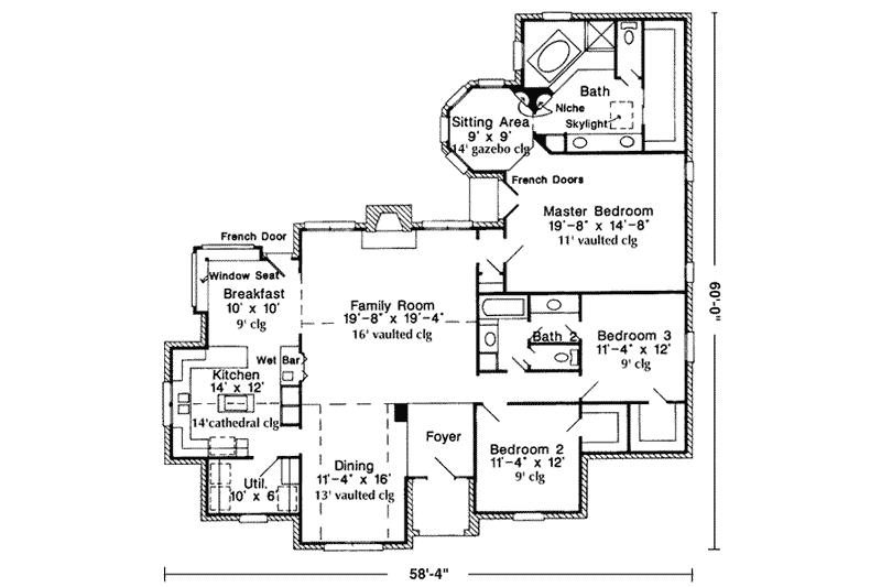 Home Plan - Floor Plan - Main Floor for European House Plan #410-378 - 3 bed, 2 bath