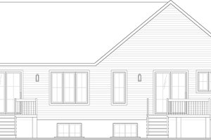 Exterior - Rear Elevation for Farmhouse House Plan #23-2863 - 3 bed, 2 bath