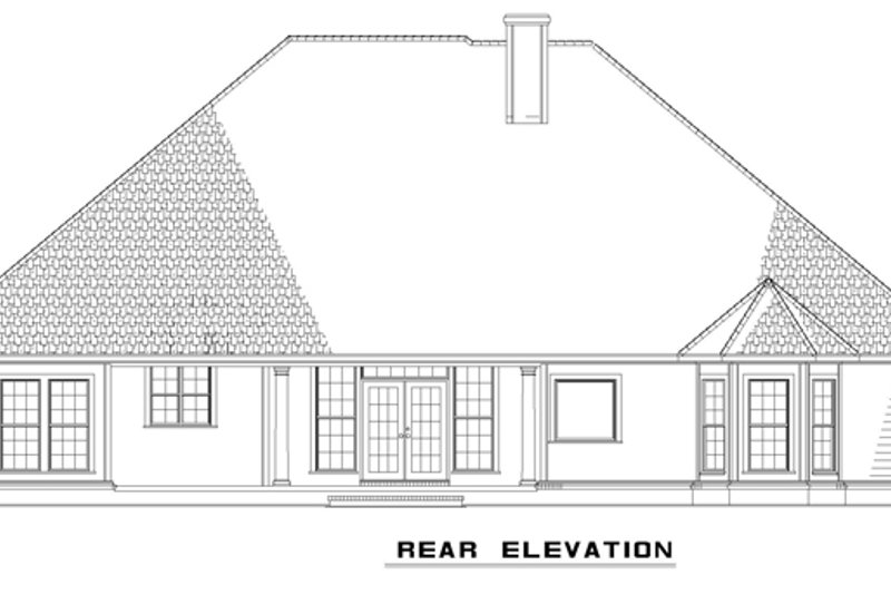 Home Plan - Exterior - Rear Elevation for Traditional House Plan #17-637 - 4 bed, 3 bath