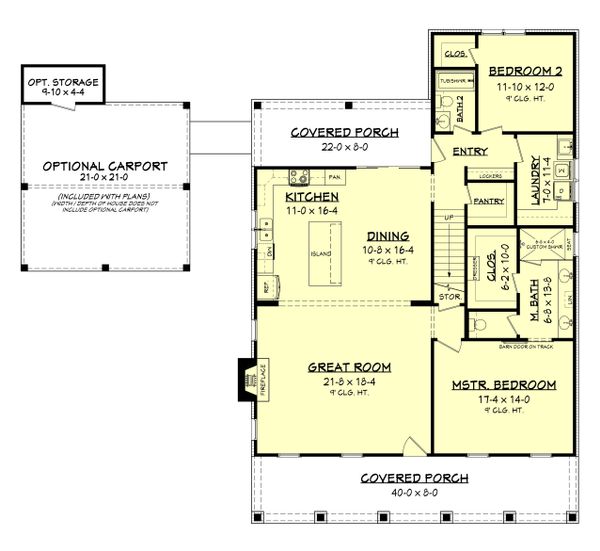 Farmhouse Floor Plan - Main Floor Plan #430-198