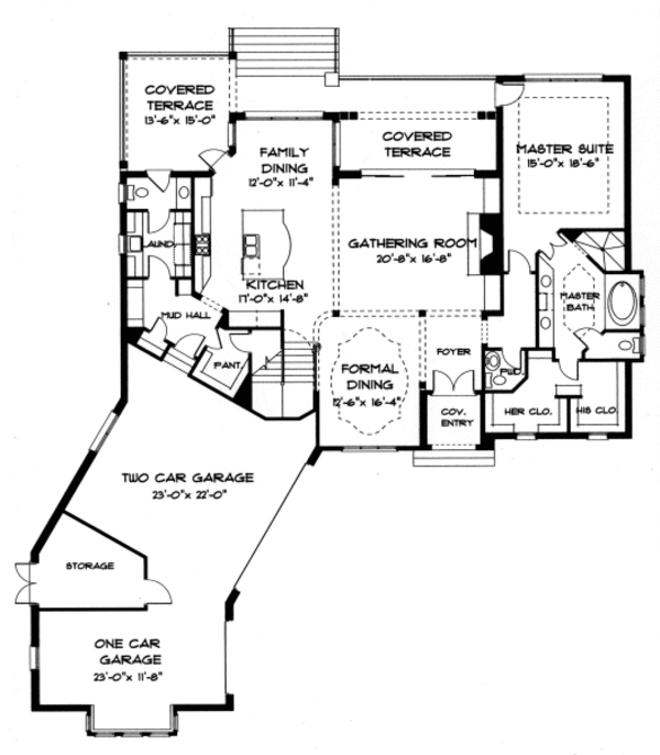 Architectural House Design - European Floor Plan - Main Floor Plan #413-110