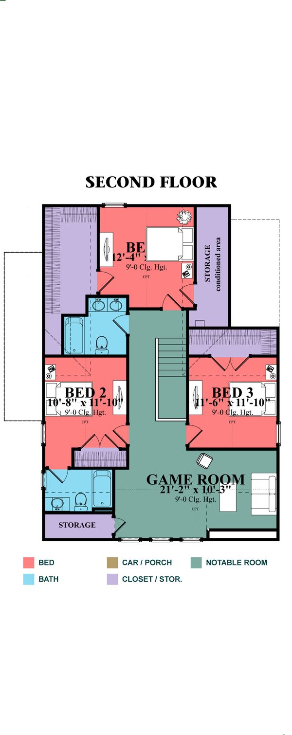 Farmhouse Floor Plan - Upper Floor Plan #63-375