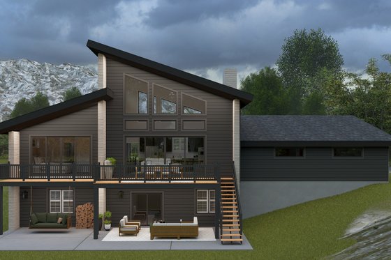 Exterior - Rear Elevation 1 for Modern House Plan #1060-365 - 3 bed, 2.5 bath