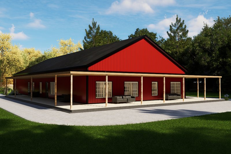 Dream House Plan - Exterior - Other Elevation 8 for Barndominium House Plan #1107-52 - 4 bed, 3 bath