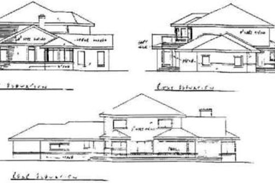 Exterior - Rear Elevation for Traditional House Plan #60-145 - 5 bed, 3.5 bath