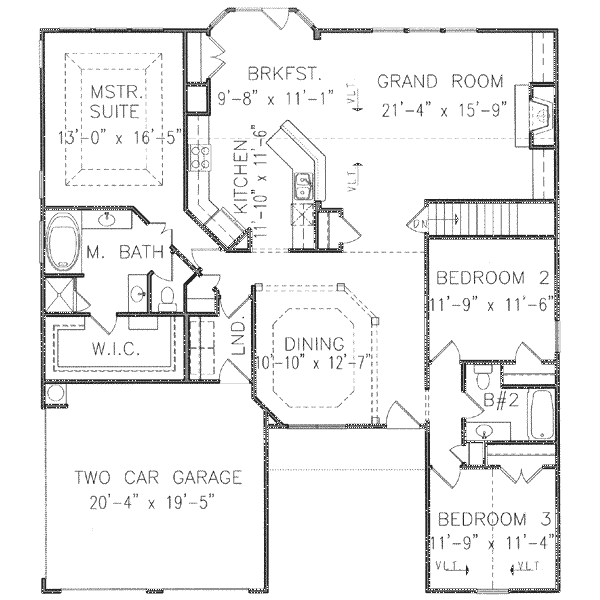 Traditional Floor Plan - Main Floor Plan #54-156