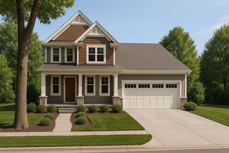 Dream House Plan - Craftsman Exterior - Front Elevation Plan #20-2189