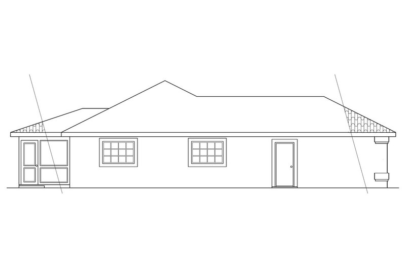 Home Plan - Exterior - Other Elevation for Mediterranean House Plan #124-433 - 3 bed, 2 bath