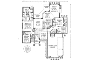 Floor Plan - Main Floor for European House Plan #310-530 - 4 bed, 3 bath