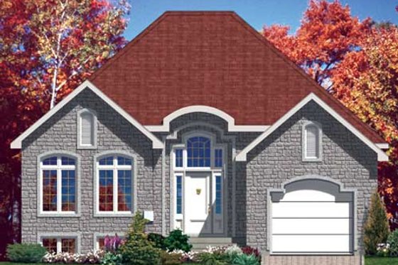 Exterior - Front Elevation for European House Plan #138-278 - 2 bed, 1 bath