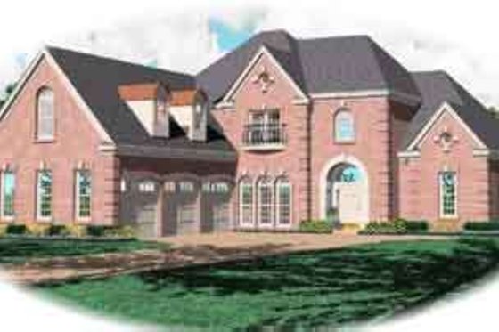 Exterior - Front Elevation for European House Plan #81-639 - 3 bed, 3 bath
