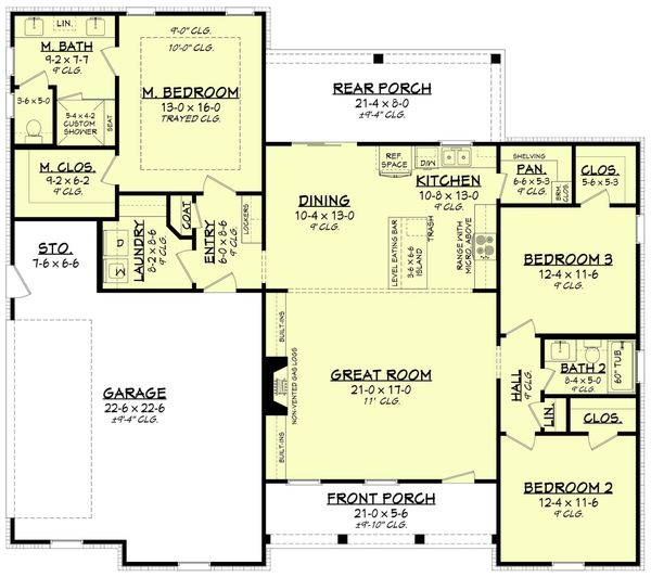 Dream House Plan - Farmhouse Floor Plan - Main Floor Plan #430-230