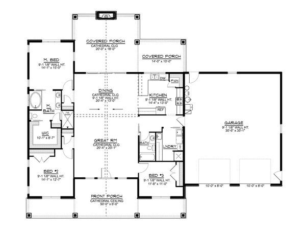 Country Floor Plan - Main Floor Plan #1064-360