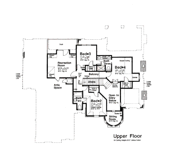 House Plan Design - European Floor Plan - Upper Floor Plan #310-644