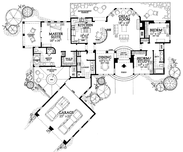 Architectural House Design - European Floor Plan - Main Floor Plan #72-130