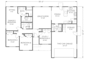Ranch Style House Plan - 4 Beds 2 Baths 1557 Sq/Ft Plan #24-194 