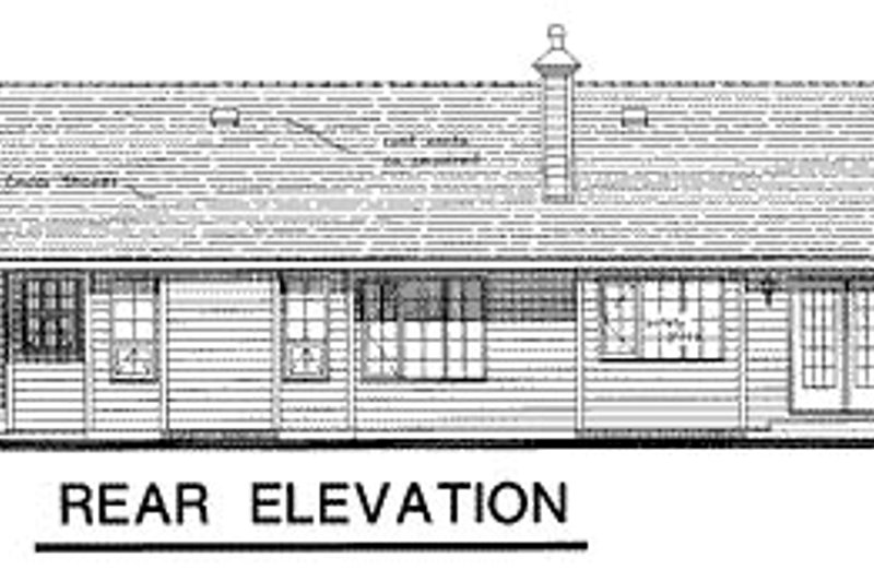 House Plan Design - Exterior - Rear Elevation for Ranch House Plan #18-193 - 3 bed, 2 bath
