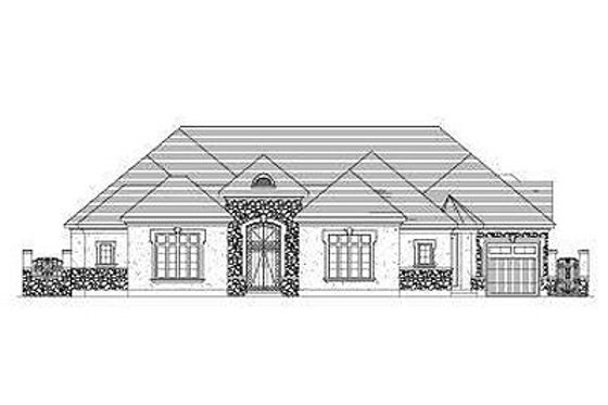 Exterior - Front Elevation for European House Plan #411-845 - 4 bed, 4.5 bath