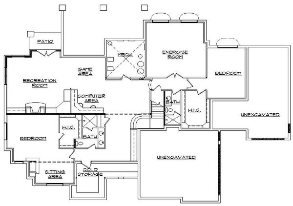 Home Plan - European Floor Plan - Lower Floor Plan #5-439