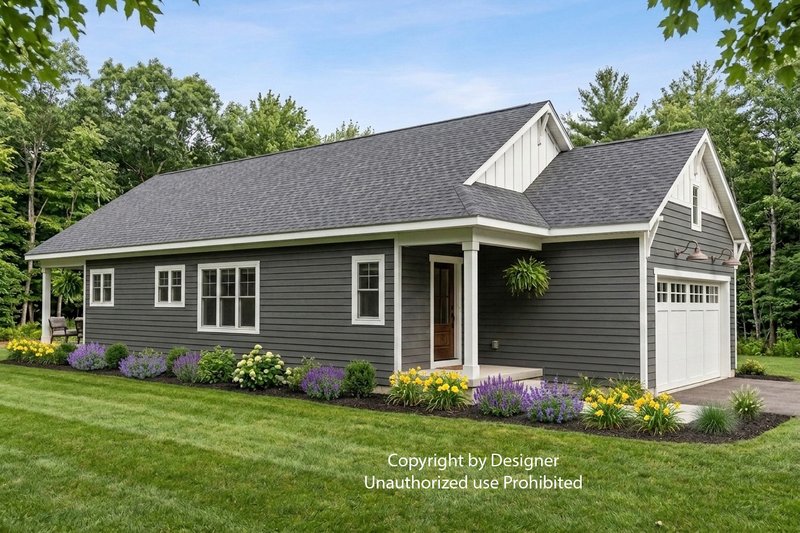 House Blueprint - Exterior - Front Elevation 3 for Farmhouse House Plan #51-1546 - 2 bed, 2 bath