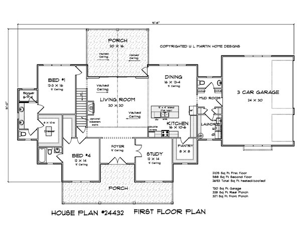 Home Plan - Farmhouse Floor Plan - Main Floor Plan #513-2224