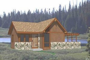 Cottage Exterior - Front Elevation Plan #116-114