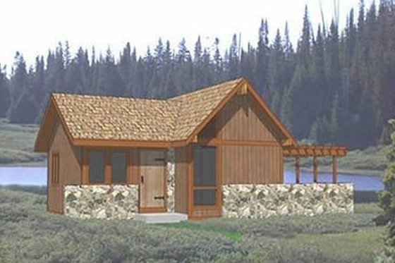 Exterior - Front Elevation for Cottage House Plan #116-114 - 1 bed, 1 bath