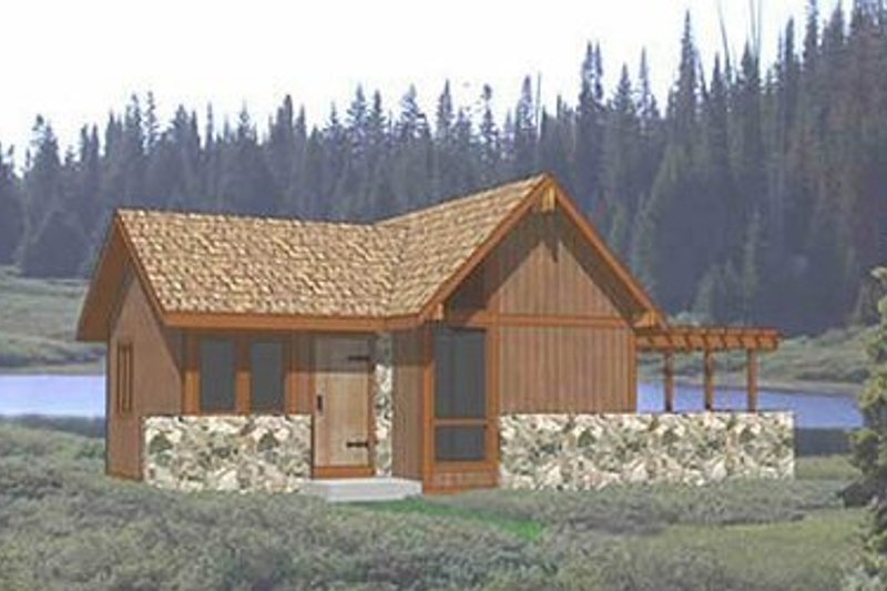 Cottage Style House Plan - 1 Beds 1 Baths 484 Sq/Ft Plan #116-114
