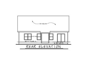 Exterior - Rear Elevation for Craftsman House Plan #20-2470 - 2 bed, 2 bath