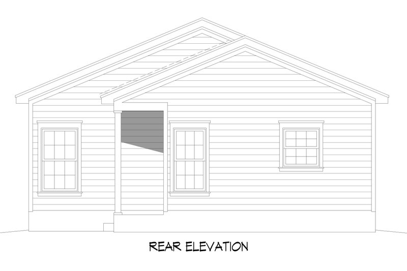 House Blueprint - Exterior - Rear Elevation for Country House Plan #932-1410 - 3 bed, 2 bath