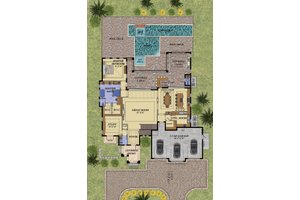 Floor Plan - Main Floor for Mediterranean House Plan #548-16 - 4 bed, 5.5 bath
