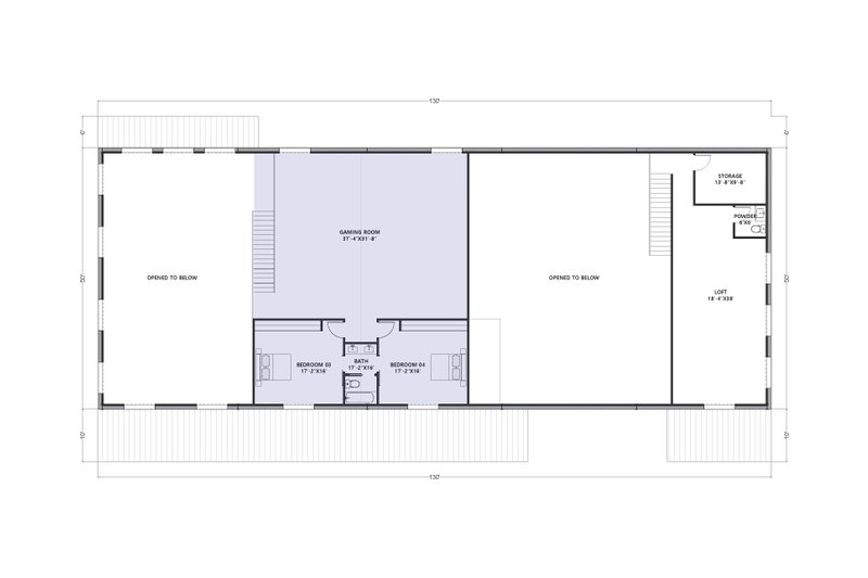 House Design - Floor Plan - Upper Floor for Barndominium House Plan #1107-51 - 6 bed, 5.5 bath