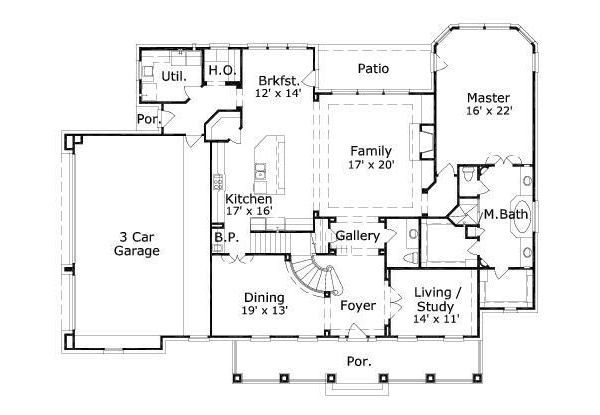 Colonial Floor Plan - Main Floor Plan #411-465