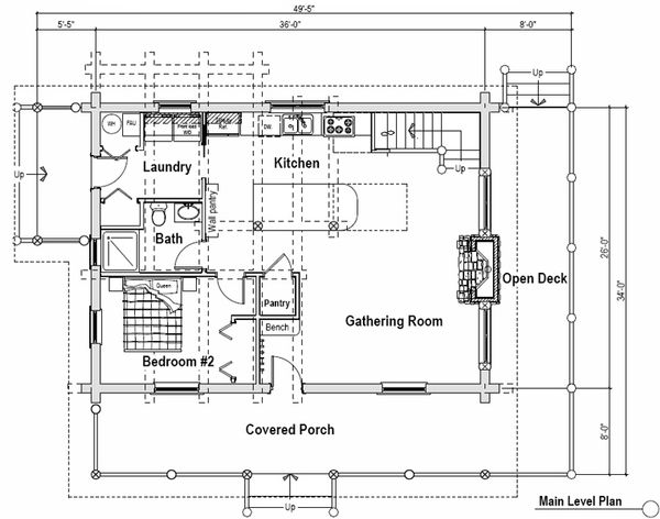 Log Floor Plan - Main Floor Plan #451-12