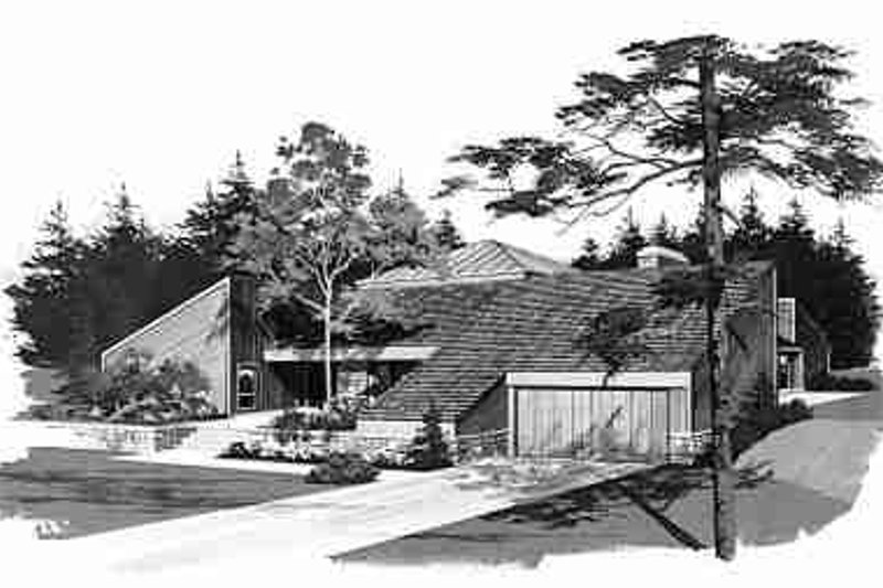 Home Plan - Contemporary Exterior - Front Elevation Plan #72-302