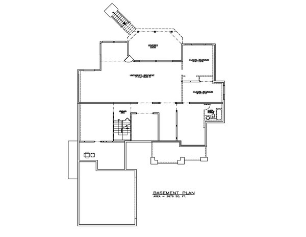 Architectural House Design - Floor Plan - Lower Floor for Craftsman House Plan #1100-137 - 3 bed, 2 bath