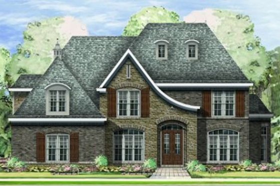 Exterior - Front Elevation for European House Plan #424-268 - 4 bed, 3 bath