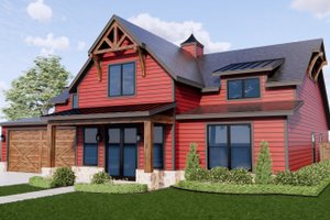Exterior - Front Elevation 6 for Barndominium House Plan #1096-100 - 4 bed, 3 bath