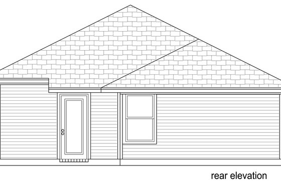 Exterior - Rear Elevation for Country House Plan #84-636 - 3 bed, 2 bath