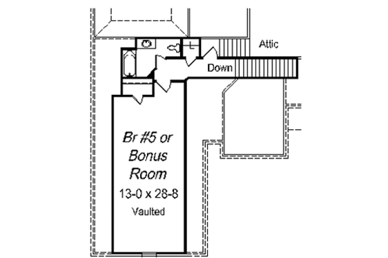 Floor Plan - Upper Floor for European House Plan #329-294 - 5 bed, 3.5 bath