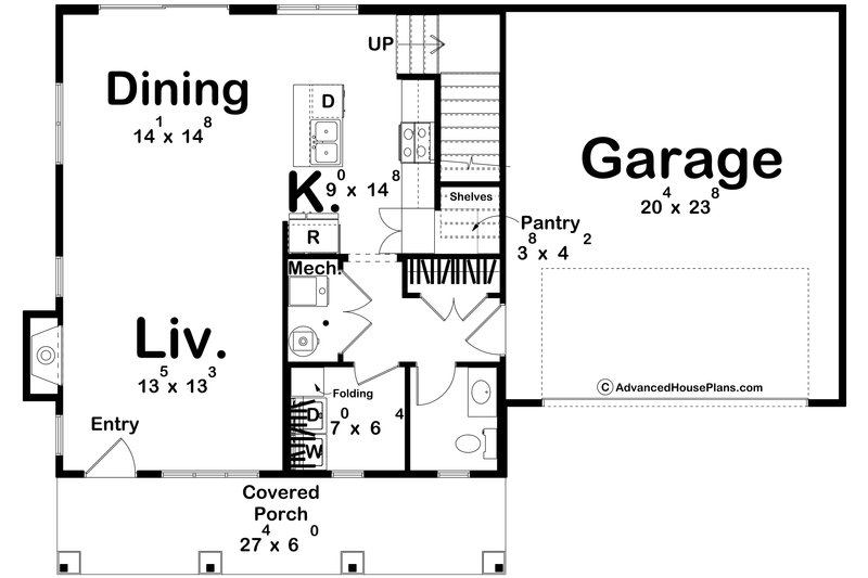 Architectural House Design - Floor Plan - Main Floor for Traditional House Plan #455-777 - 3 bed, 2.5 bath