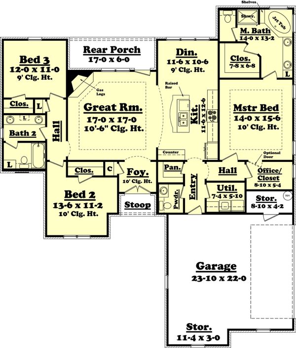 Home Plan - Traditional Floor Plan - Main Floor Plan #430-60