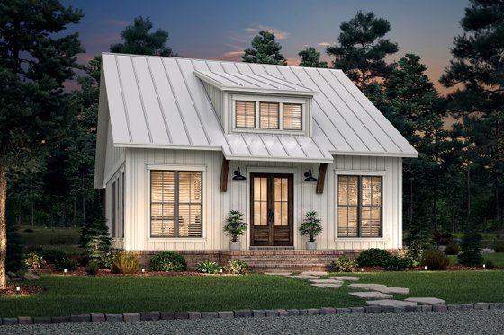 Exterior - Front Elevation 3 for Farmhouse House Plan #430-238 - 2 bed, 1 bath