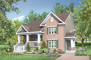 Country Exterior - Front Elevation Plan #25-4522