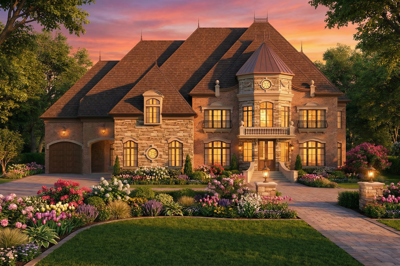 House Design - Exterior - Front Elevation 5 for European House Plan #119-197 - 5 bed, 5 bath