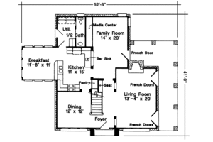 Floor Plan - Main Floor for European House Plan #410-371 - 3 bed, 2.5 bath