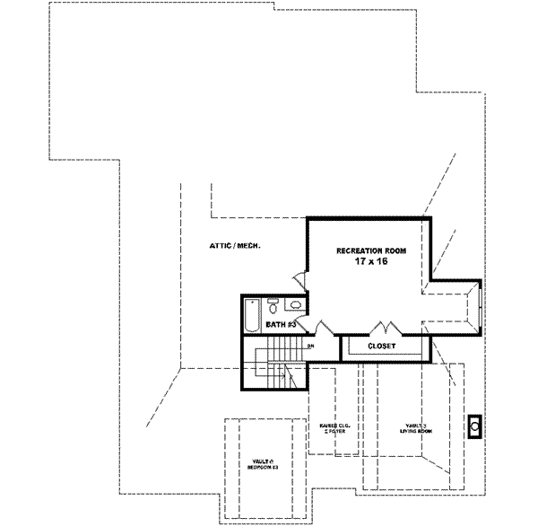 European Floor Plan - Upper Floor Plan #81-620