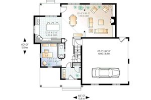Floor Plan - Main Floor for Country House Plan #23-336 - 3 bed, 2.5 bath
